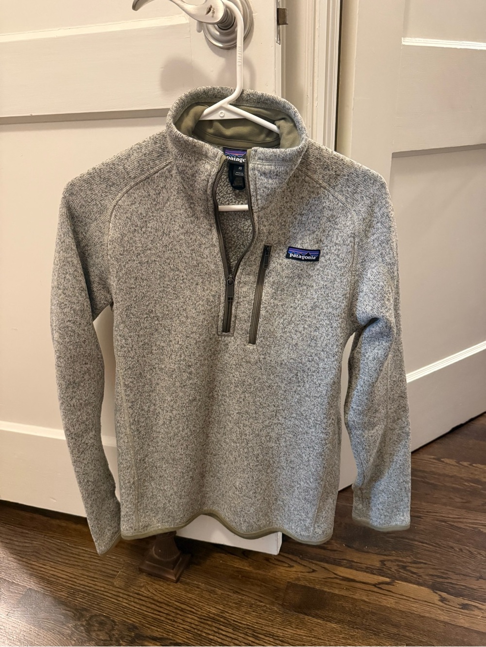 Patagonia Heather Gray Zip-Up Fleece Sweater